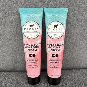 2x Dionis Hand & Body Goat Milk Cream Moisturizing Treatment Water Love 3.3 Oz